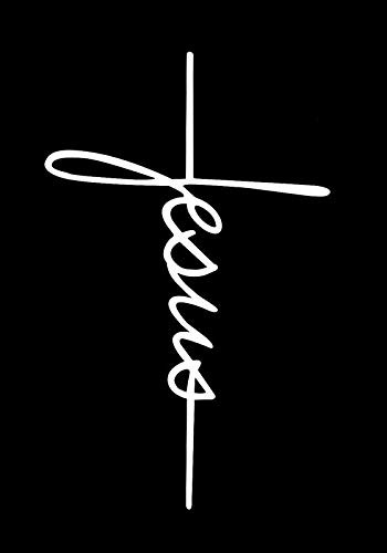 Creative Concepts Ideas Jesus Name Cross CCI Decal Vinyl Sticker|Cars Trucks Vans Walls Laptop|White|5.5 x 3.5 in|CCI2591