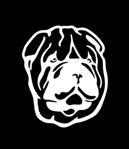 Shar Pei Dog Face NOK Decal Vinyl Sticker |Cars Trucks Vans Walls Laptop|White|5.5 x 4.5 in|NOK467 Shar Pei Dog Face NOK Decal Vinyl Sticker |Cars Trucks Vans Walls Laptop|White|5.5 x 4.5 in|NOK467