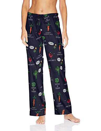 PJ Salvage Women's Cozy Flannel Pajama Pant, Veggie Navy, Small