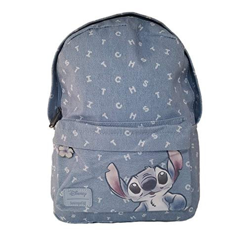 Loungefly Disney Lilo and Stitch Denim Mini Backpack (One Size, Blue) Loungefly Disney Lilo and Stitch Denim Mini Backpack (One Size, Blue)