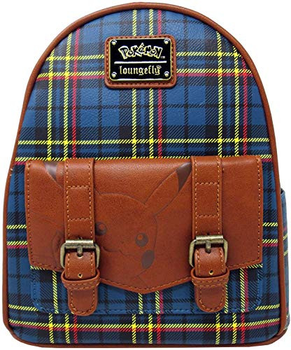 Loungefly x Pikachu Tartan Plaid Mini Backpack (One Size, Multicolored)