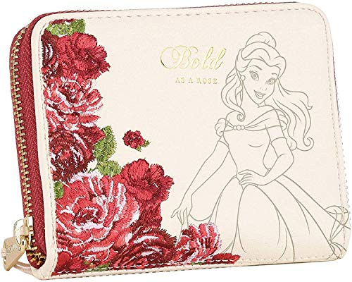 Loungefly Disney Belle Flowers Faux Leather Mini Zip Wallet Loungefly Disney Belle Flowers Faux Leather Mini Zip Wallet