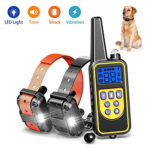 igingko Shock Collar for Dogs, Rechargeable Dog Barking Control Devices with 4 Training Modes, LED Light, Beep, Vibration and Shock, IPX7 Waterproof Bark Collars, 2600ft Remote Range, 2 Dog E-Collar igingko Shock Collar for Dogs, Rechargeable Dog Barking Control Devices with 4 Training Modes, LED Light, Beep, Vibration and Shock, IPX7 Waterproof Bark Collars, 2600ft Remote Range, 2 Dog E-Collar