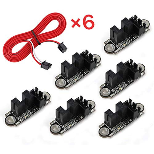 MakerHawk 6pcs Optical Endstop with 1M Cable Optical Switch Sensor Photoelectric Light Control Optical Limit Switch Module for 3D Printer