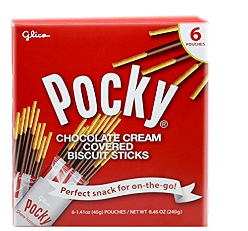 Glico Pocky Chocolate Cream Covered Biscuit Sticks (6 Pouches)