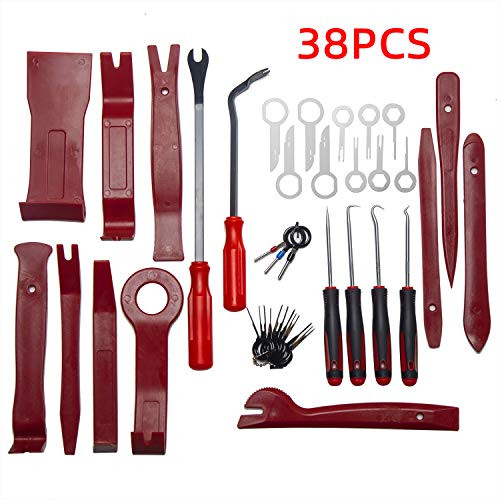 YLING 38Pcs Trim Removal Tool, Pry Kit Car Panel Tool Radio Removal Tool Kit, Auto Clip Pliers Fastener Remover Pry Tool Kit, Car Upholstery Repair Kit, Prying Tool Kit with Storage Bag