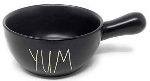 Rae Dunn by Magenta Soup Bowl with Handle (Yum - Black)