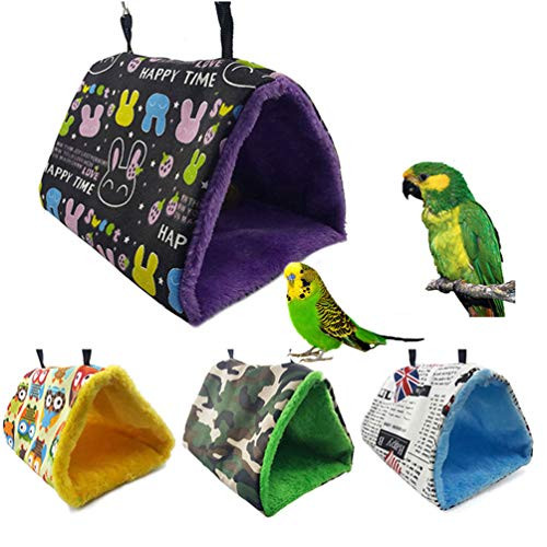 Keersi Winter Warm Bird Nest Tent House Bed Hanging Hammock Toy for Parakeet Cockatiel Conure Lovebird Budgie Finch Canary Cockatoo African Grey Amazon Eclectus Parrot Cage Perch Stand Swing