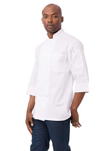Chef Works Men's Morocco Chef Coat, White, Medium