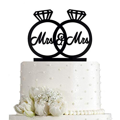 LGBT Cake Topper - Wedding and Anniversary Cake Topper - Gay and Lesbian - Mrs and Mrs - LGBT Marriage Union, Love is Love