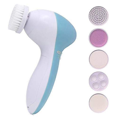 5 in 1 Facial cleansing brush- waterproof face spin brush set, deep cleansing, gentle exfoliating, removing blackheads, massaging, face and body (Blue) 5 in 1 Facial cleansing brush- waterproof face spin brush set, deep cleansing, gentle exfoliating, removing blackheads, massaging, face and body (Blue)