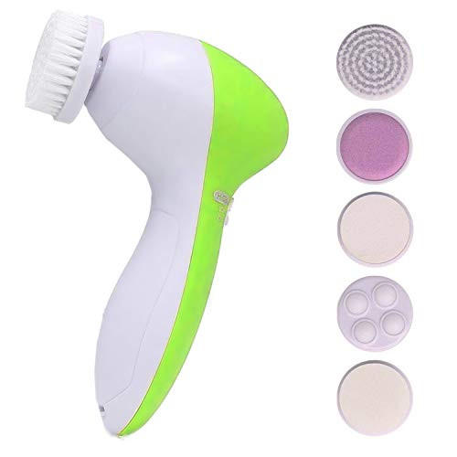5 in 1 Facial cleansing brush- waterproof face spin brush set, deep cleansing, gentle exfoliating, removing blackheads, massaging, face and body (Green) 5 in 1 Facial cleansing brush- waterproof face spin brush set, deep cleansing, gentle exfoliating, removing blackheads, massaging, face and body (Green)