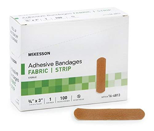 Mckesson - Adhesive Strip Mckesson 1 X 3 Inch Fabric Rectangle Tan Sterile - 100/Box - MCK