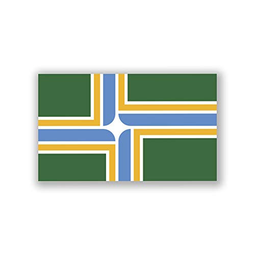 JMM Industries Portland Flag Oregon Vinyl Decal Sticker The City of Roses Car Window Bumper 2-Pack 5-Inches by 3-Inches Premium Quality UV-Resistant Laminate PDS363