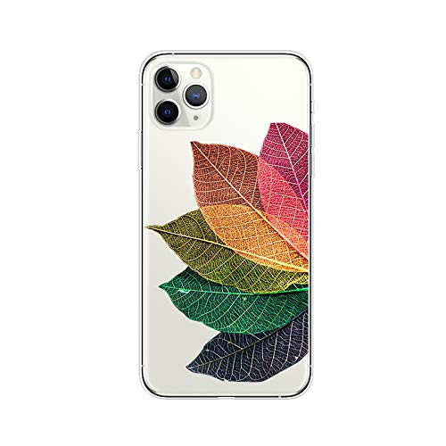 FancyCase Compatible with iPhone 11 Pro Max-New Flower Style Soft Silicone Protective Clear iPhone 11 Pro Max Case by FancyCase (Changing Leaves)