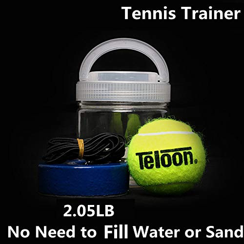 flybomb Portable Tennis Trainer 2.05LB Weight Heavy Iron Base Tennis Training Tool Exercise Tenis Ball Sports Self-Study Rebound Ball Baseboard Sparring Device