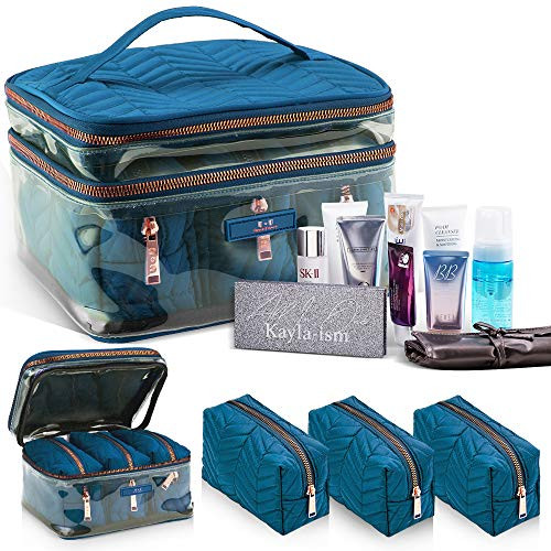 Travel Makeup Bags | Cosmetic Bag For On The Go | Portable Makeup Bags | Travel Cosmetic Bags With Compartments | Storage For Makeup Bags | Organizer For Makeup | Cosmetic Bag And Makeup Holder, Blue Travel Makeup Bags | Cosmetic Bag For On The Go | Portable Makeup Bags | Travel Cosmetic Bags With Compartments | Storage For Makeup Bags | Organizer For Makeup | Cosmetic Bag And Makeup Holder, Blue