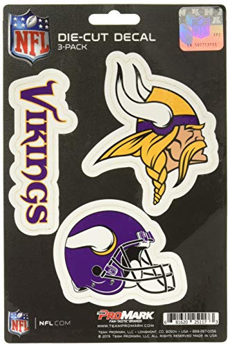 NFL Minnesota Vikings Team Decal, 3-Pack