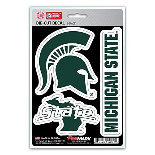 NCAA Michigan State Spartans Team Decal, 3-Pack