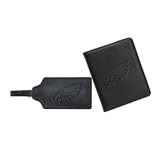 Denco NFL Philadelphia Eagles Leather Passport Cover & ID Luggage Tag Set