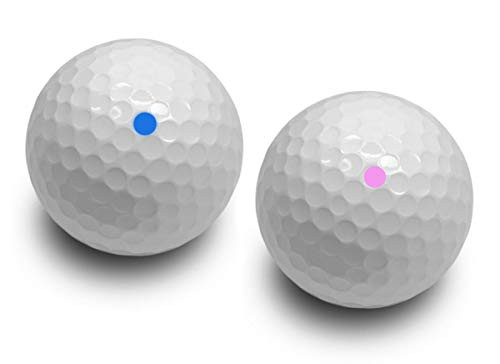 Gender Reveal Pink and Blue Powder exploding Golf Ball