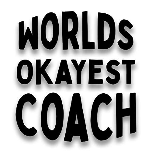 Worlds Okayest Coach (2 Pack) Vinyl Decal Sticker | Cars Trucks Vans SUVs Walls Cups Laptops | 2-3 Inch Decals Cup Not Included | Black | KCD2849