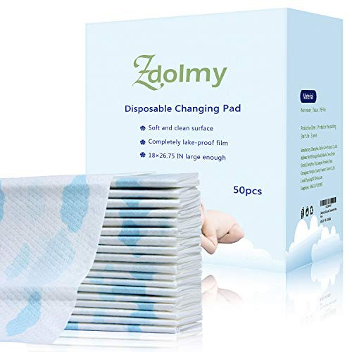Zdolmy Baby Disposable Changing Pads Mats, 18'' x 26.75'' (50-Count). Disposable Underpads, Incontinence Pads, Bed Covers, Puppy Training | Thick, Super Absorbent Protection for Kids, Adults, Elderly Zdolmy Baby Disposable Changing Pads Mats, 18'' x 26.75'' (50-Count). Disposable Underpads, Incontinence Pads, Bed Covers, Puppy Training | Thick, Super Absorbent Protection for Kids, Adults, Elderly