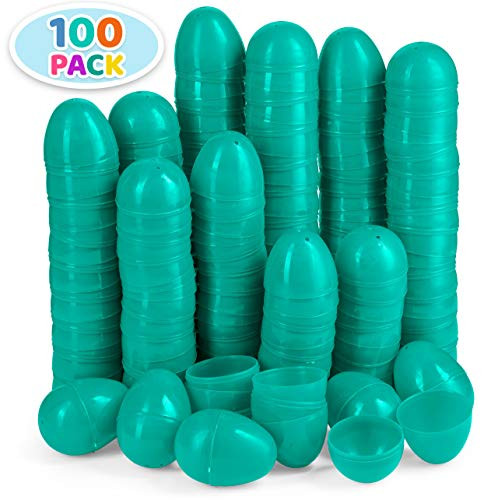 WALLA! Fillable Plastic Easter Eggs Empty Egg Colored Easter Eggs 100 Bulk Easter Eggs Hinged Easter Eggs Solid Color Easter Eggs, Great to Fill Candy with Toy Filled Easter Eggs for Easter Hunt Game