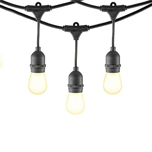 Mr Beams 2W S14 Bulb LED Weatherproof Outdoor String Lights, 24 feet, Black (Renewed)