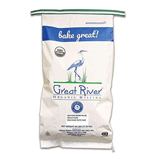 Great River Organic Milling, Specailty Flour, Whole Wheat Pastry Flour, Stone Ground, Organic, 25-Pounds (Pack of 1) Great River Organic Milling, Specailty Flour, Whole Wheat Pastry Flour, Stone Ground, Organic, 25-Pounds (Pack of 1)