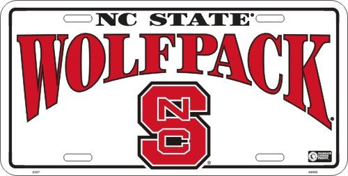 HangTime NC State Wolfpack embossed metal auto tag