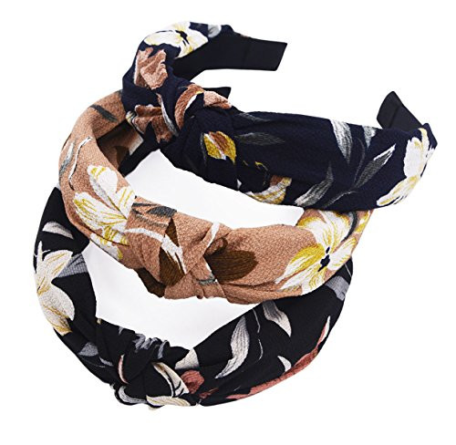 STHUAHE 3PCS Hair Bands,Women Handmade Sweet and Lovely Style Cloth Cross Knot Hair Hoop Hairband Headband Headwear Hair Accessories by Beauty Hair (3 colors)