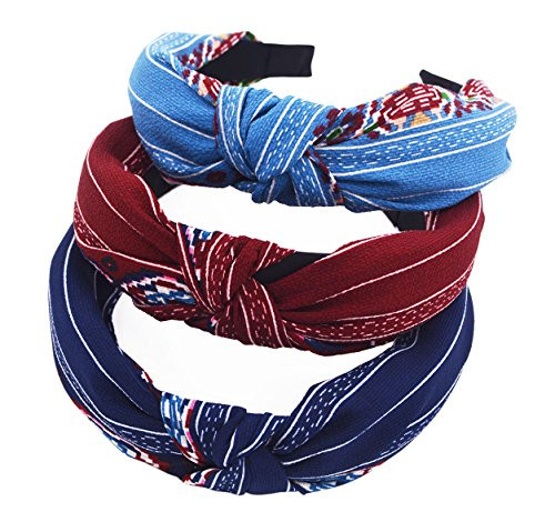 STHUAHE 3PCS Hair Hoop,Women Handmade Lovely Style Cloth Cross Knot Hair Hoop Hairband Headband Headwear Hair Accessories by Beauty Hair (3 colors)