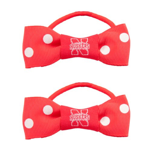 NCAA Nebraska Cornhuskers Bow Pigtail Holder, 2-Pack