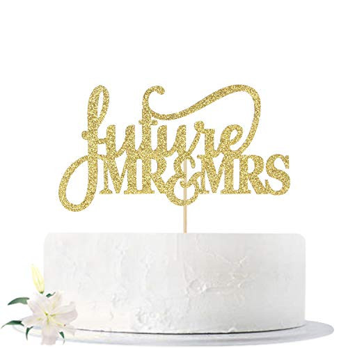 Gold Glitter Future Mr and Mrs Cake Topper Engagement Party Cake Topper Bridal Shower Bachelorette Party Decorations Gold Glitter Future Mr and Mrs Cake Topper Engagement Party Cake Topper Bridal Shower Bachelorette Party Decorations