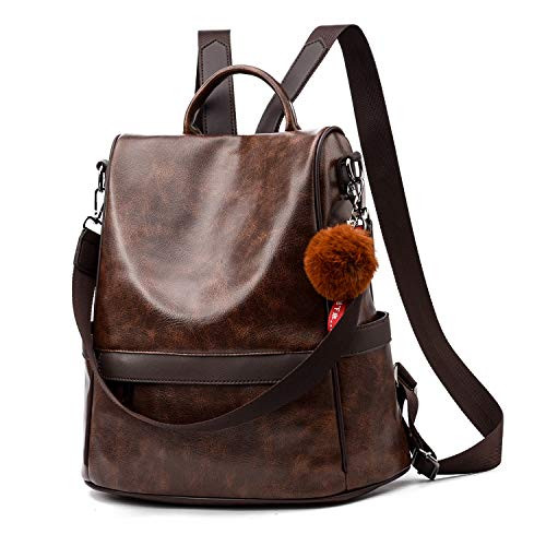 Women Backpack Purse PU Leather Anti-theft Casual Shoulder Bag Fashion Ladies Satchel Bags(Brown) Women Backpack Purse PU Leather Anti-theft Casual Shoulder Bag Fashion Ladies Satchel Bags(Brown)