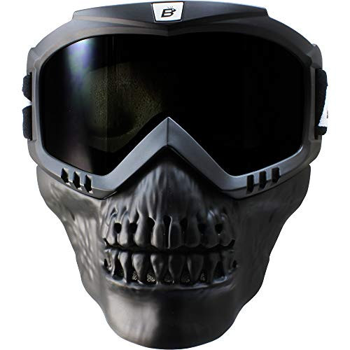 Birdz Skullbird Black Padded ATV Motorcycle Riding Goggle with Face Mask (Smoke) Birdz Skullbird Black Padded ATV Motorcycle Riding Goggle with Face Mask (Smoke)