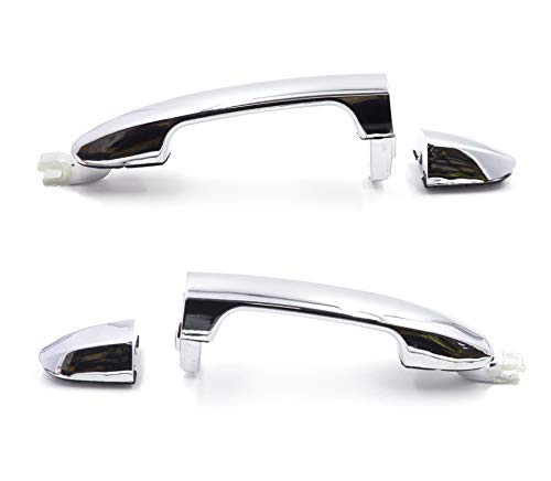 Set of 2 Rear Pair Exterior Chrome Door Handle Set Compatible with Kia Spectra 2004 2009