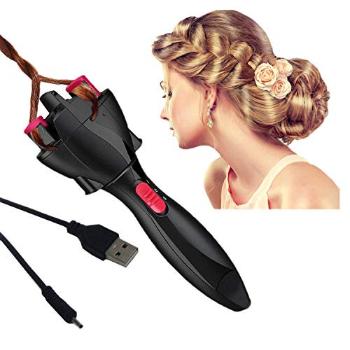 FIGHTART Automatic Hair Braider Hair Twister USB Electric Braiding Machine DIY Magic Roller Styling Tool Styler Bun Maker (Not include the batteries)