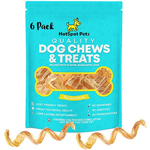 hotspot pets Grass-Fed Bully Sticks for Dogs | One-Ingredient Rawhide-Free Bully Stick Springs | Dental Chew Treat Easy to Digest & Great for Dog's Health | Beef Stick 6 Inches