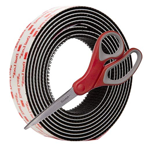 3M Dual Lock Reclosable Fastener SJ3550 250 Black, 1 in x 10 Ft with Bonus Scotch 1428 Multi Purpose Scissors