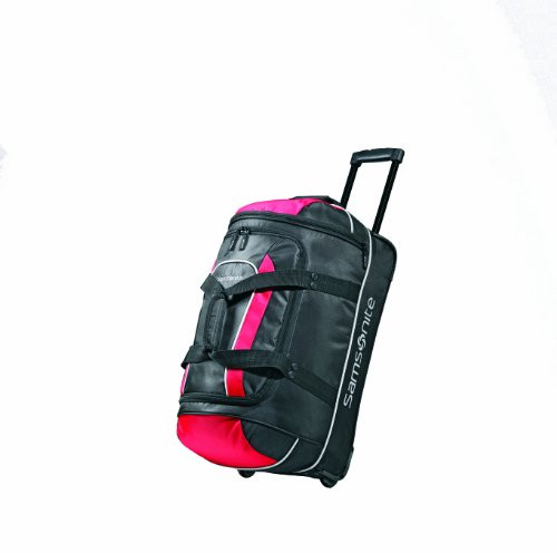 Samsonite Andante Wheeled Rolling Duffel Bag, Black/Red, 22-Inch