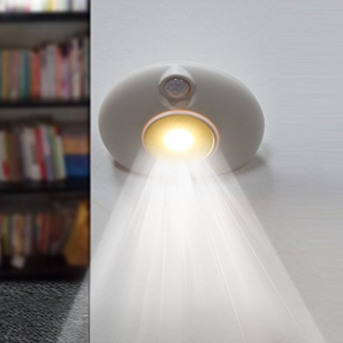 Motion Sensor LED Night Light,Mini Amber Rechargable Portable Movement Sensor Light for Bedroom,Stairs,Hallway,Bathroom,Toilet(White)