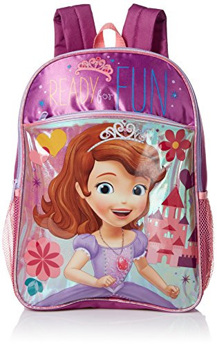 Disney Little Girls Sofia Ready For Fun 16 Inch Backpack, Purple, One Size