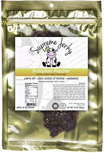 Supreme Beef Jerky - Halal Beef Jerky 4 oz (Scorpion Pepper)