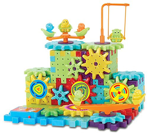 Interlocking Building Blocks and Gears 81 Pcs Construction Toy Set for Children Kids Boys Girls - Motorized Spinning Wheels - Build Variations with Funny Puzzle Bricks Gear Wheels Brand Ideas In Life