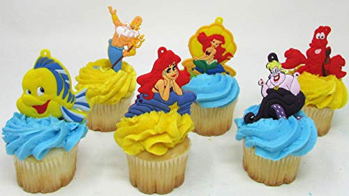 Little Mermaid Birthday Cake CUPCAKE Topper Featuring Ariel and Friends
