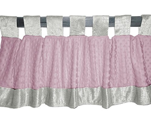 Baby Doll Bedding Croco Minky Window Valance, Ivory/Pink