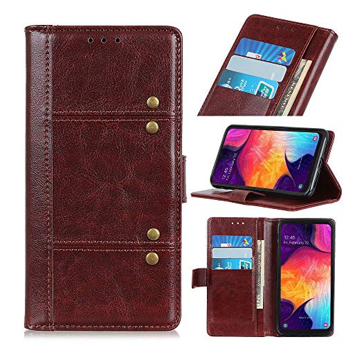 Janmitta Samsung Galaxy A50 Case, Samsung Galaxy A50 Wallet Case, PU Leather Case with Kickstand Function and ID Credit Card Slot, Magnetic Closure Protective Case for Samsung Galaxy A50 (Brown)