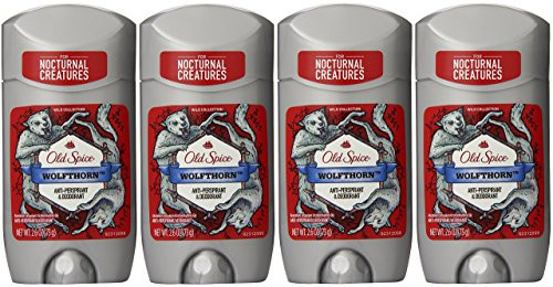 Old Spice Wild Collection Wolfthorn Scent Men's Invisible Solid Antiperspirant Deodorant 2.6 Ounce (Pack of 4)